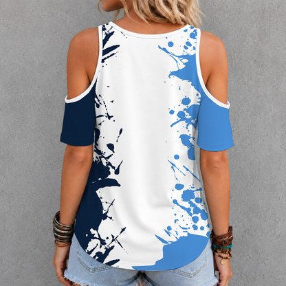 [SPECIAL OFFER] NEW CUSTOMIZED NFL31 TST TENNESSEE TITANS CRISS CROSS V-NECK TOP