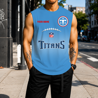LIMITED EDITION - NEW CUSTOMIZED NFL31 TST TENNESSEE TITANS MEN'S GYM SHIRT