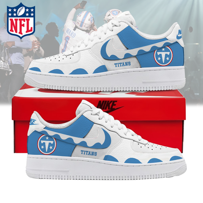 FINAL CLEARANCE - NEW CUSTOMIZED NFL31 TST TENNESSEE TITANS AF1 SNEAKERS