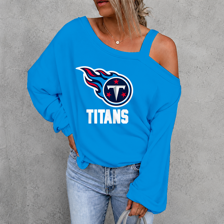 [SPECIAL OFFER] NEW CUSTOMIZED NFL31 TST TENNESSEE TITANS DROP SHOULDER SWEATSHIRT