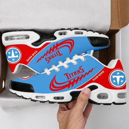 LIMITED EDITION - NEW CUSTOMIZED NFL31 TST TENNESSEE TITANS AIR MAX PLUS SNEAKERS