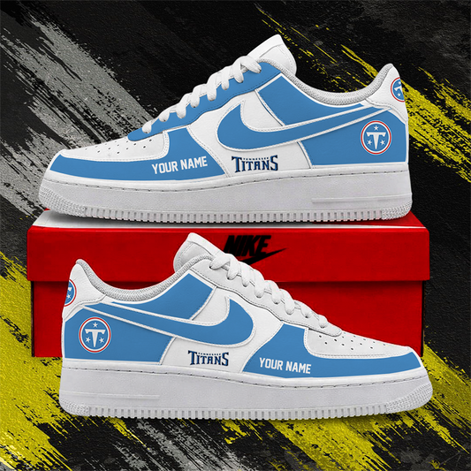 LIMITED EDITION - NEW CUSTOMIZED NFL31 TST TENNESSEE TITANS AF1 SHOES