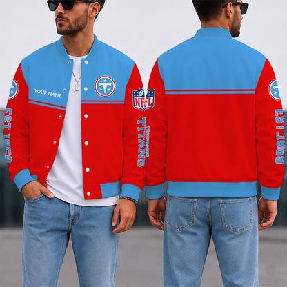 LIMITED EDITION - NEW CUSTOMIZED NFL31 TST TENNESSEE TITANS SATIN VARSITY & BASEBALL JACKET