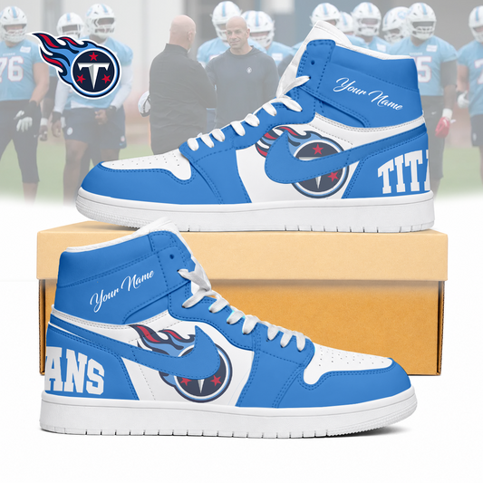 LIMITED EDITION - NEW CUSTOMIZED NFL31 TST TENNESSEE TITANS AIR JORDAN SNEAKERS