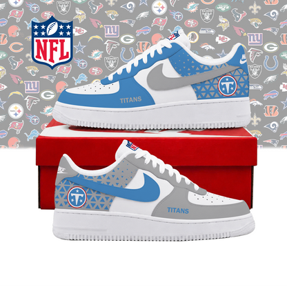 LIMITED EDITION - NEW CUSTOMIZED NFL31 TST TENNESSEE TITANS AF1 SHOES