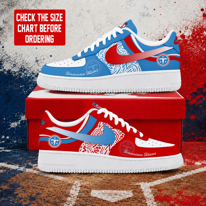 LIMITED EDITION - NEW CUSTOMIZED NFL31 TST TENNESSEE TITANS AF1 SHOES