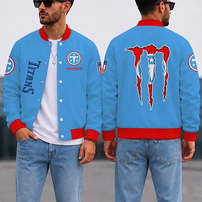 LIMITED EDITION - NEW CUSTOMIZED NFL31 TST TENNESSEE TITANS SATIN VARSITY & BASEBALL JACKET