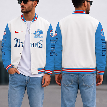 ELITE EDITION - NEW CUSTOMIZED NFL31 TST TENNESSEE TITANS SATIN VARSITY & BASEBALL JACKET