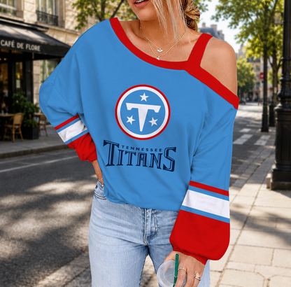 SPECIAL EDITION - NEW CUSTOMIZED NFL31 TST TENNESSEE TITANS DROP SHOULDER SWEATSHIRT