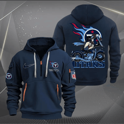 [SPECIAL OFFER] NEW CUSTOMIZED NFL31 TST TENNESSEE TITANS MUTICOLOR QUARTER ZIP HOODIE