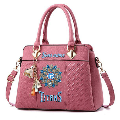 LIMITED EDITION - NEW CUSTOMIZED NFL31 TST TENNESSEE TITANS WOMEN'S ZIP HANDBAG MULTICOLOR