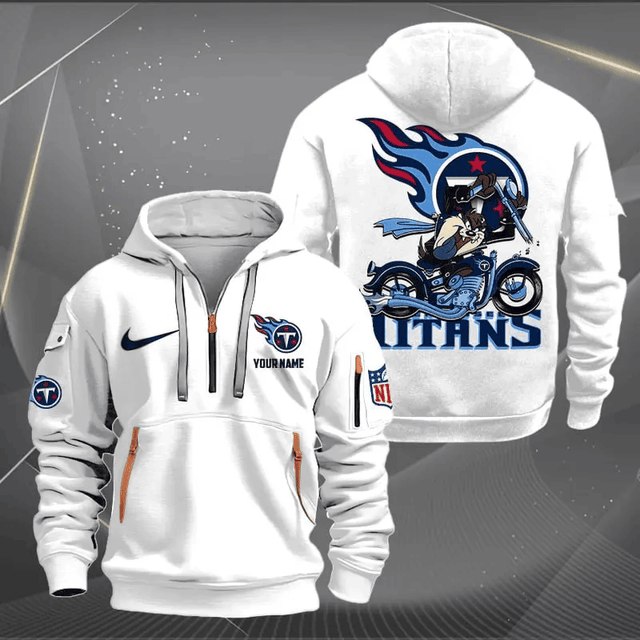 [SPECIAL OFFER] NEW CUSTOMIZED NFL31 TST TENNESSEE TITANS MUTICOLOR QUARTER ZIP HOODIE