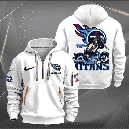 [SPECIAL OFFER] NEW CUSTOMIZED NFL31 TST TENNESSEE TITANS MUTICOLOR QUARTER ZIP HOODIE