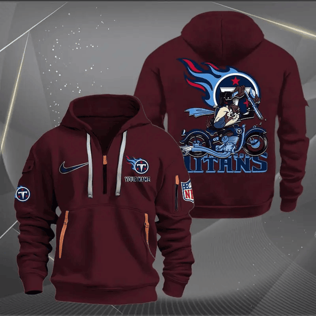 [SPECIAL OFFER] NEW CUSTOMIZED NFL31 TST TENNESSEE TITANS MUTICOLOR QUARTER ZIP HOODIE