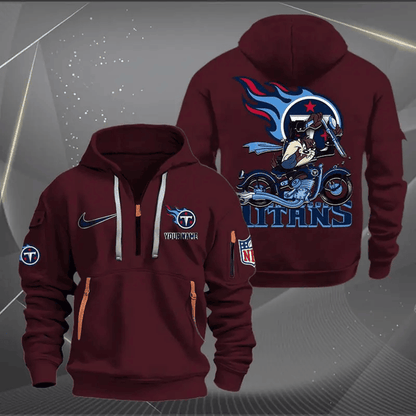 [SPECIAL OFFER] NEW CUSTOMIZED NFL31 TST TENNESSEE TITANS MUTICOLOR QUARTER ZIP HOODIE