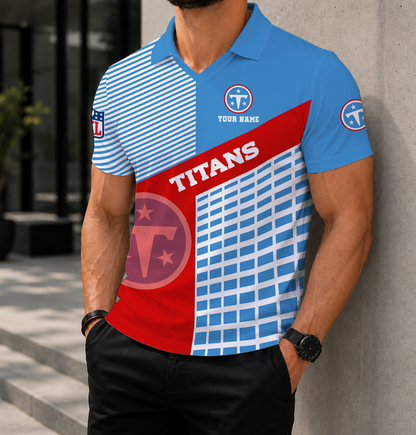 LIMITED EDITION - NEW CUSTOMIZED NFL31 TST TENNESSEE TITANS POLO SHIRT