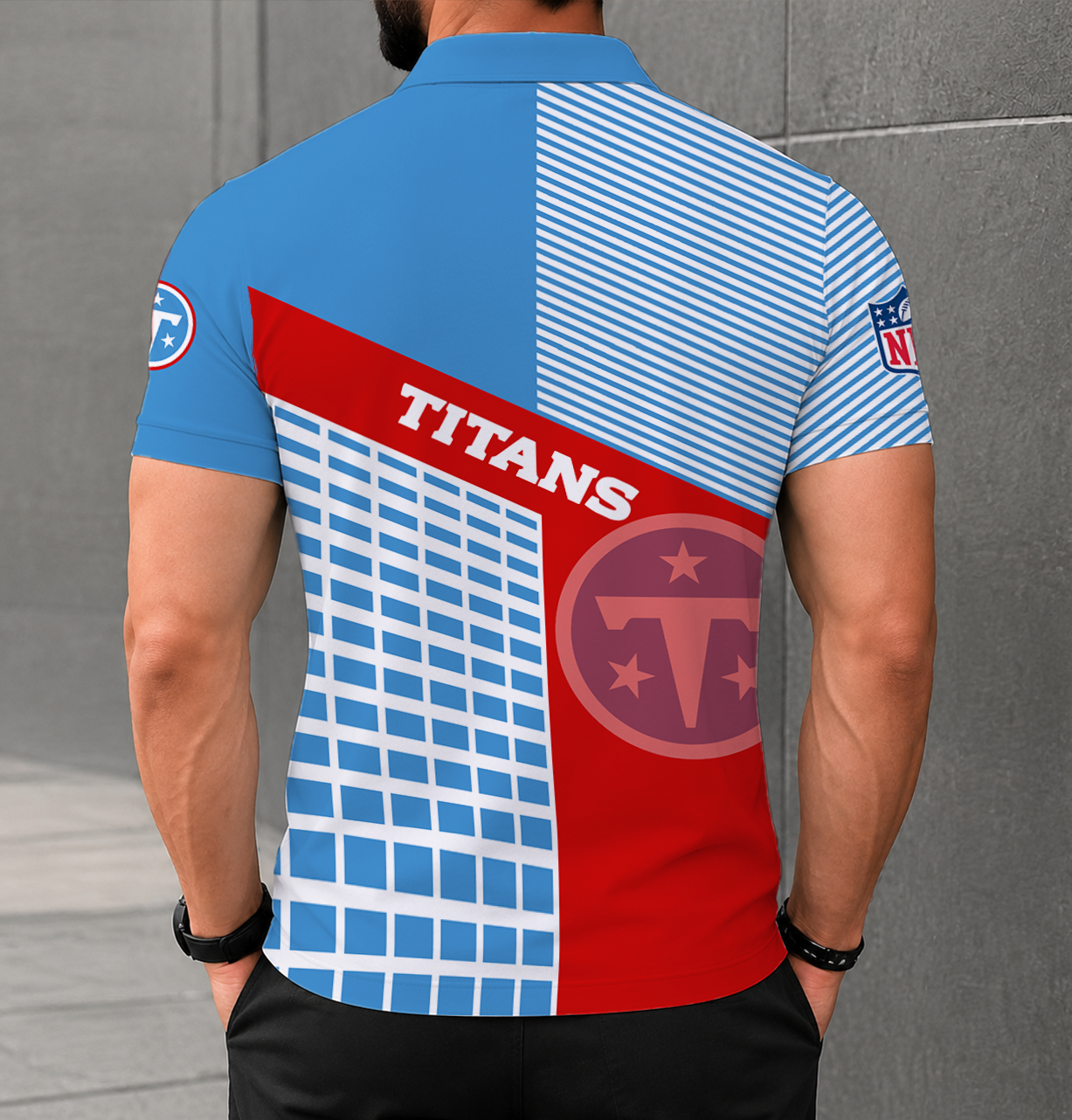 LIMITED EDITION - NEW CUSTOMIZED NFL31 TST TENNESSEE TITANS POLO SHIRT
