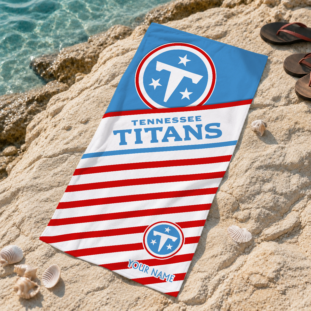 EXCLUSIVE EDITION - NEW CUSTOMIZED NFL31 TST TENNESSEE TITANS BEACH TOWEL