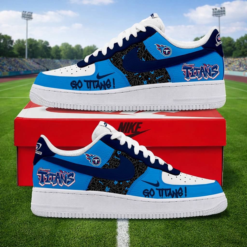 LIMITED EDITION - NEW CUSTOMIZED NFL31 TST TENNESSEE TITANS AF1 SNEAKERS