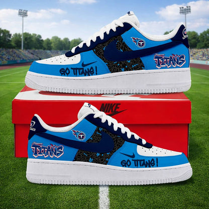 LIMITED EDITION - NEW CUSTOMIZED NFL31 TST TENNESSEE TITANS AF1 SNEAKERS