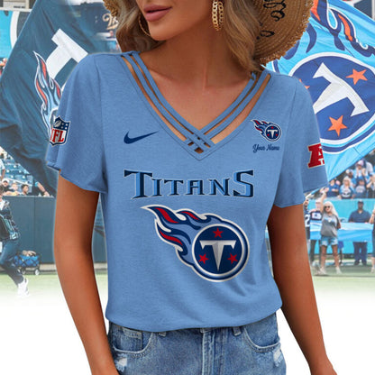 [SPECIAL OFFER] NEW CUSTOMIZED NFL31 TST TENNESSEE TITANS V-NECK SHIRT