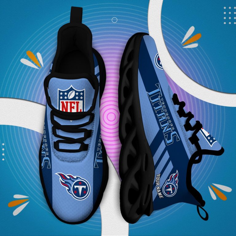 LIMITED EDITION - NEW CUSTOMIZED NFL31 TST TENNESSEE TITANS UNISEX MAX SOUL SHOES
