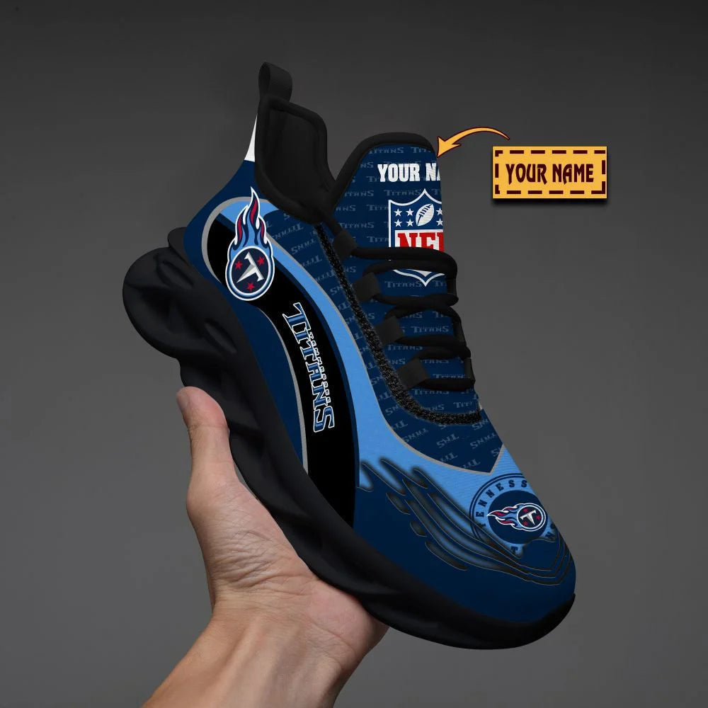 LIMITED EDITION - NEW CUSTOMIZED NFL31 TST TENNESSEE TITANS UNISEX MAX SOUL SHOES