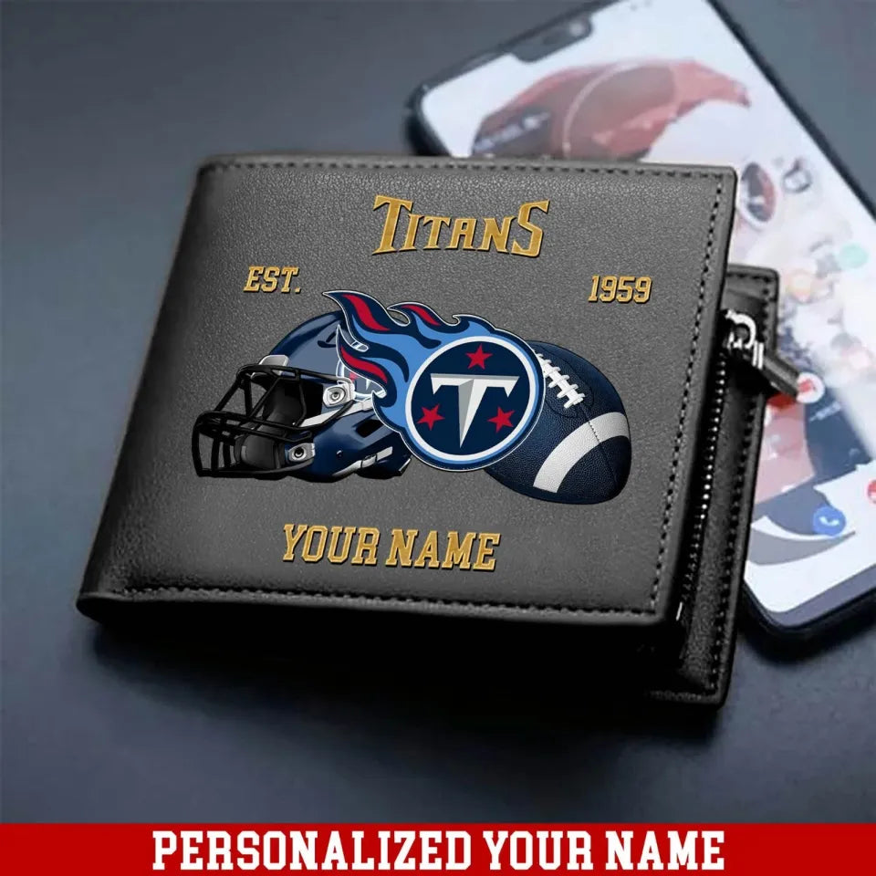 LIMITED EDITION - NEW CUSTOMIZED NFL31 TST TENNESSEE TITANS LEATHER WALLET