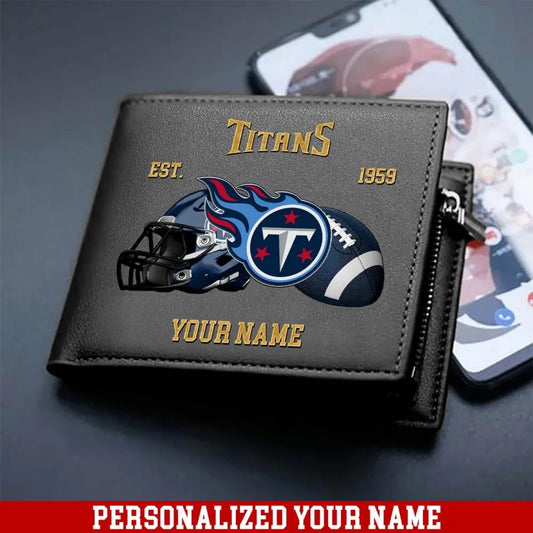 LIMITED EDITION - NEW CUSTOMIZED NFL31 TST TENNESSEE TITANS LEATHER WALLET