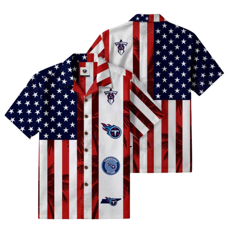 LIMITED EDITION - NEW CUSTOMIZED NFL31 TST TENNESSEE TITANS PATRIOTIC 250 USA HAWAIIAN SHIRT