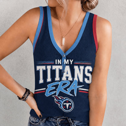 [SPECIAL OFFER] NEW CUSTOMIZED NFL31 TST TENNESSEE TITANS WOMEN'S V-NECK TANK TOP