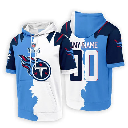 LIMITED EDITION - NEW CUSTOMIZED NFL31 TST TENNESSEE TITANS SHORT SLEEVE HOODIE T-SHIRT