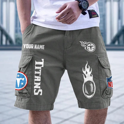 [SPECIAL OFFER] NEW CUSTOMIZED NFL31 TST TENNESSEE TITANS CARGO SHORTS