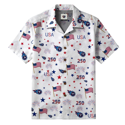 LIMITED EDITION - NEW CUSTOMIZED NFL31 TST TENNESSEE TITANS PATRIOTIC 250 USA HAWAIIAN SHIRT