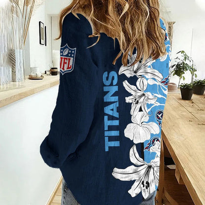 [SPECIAL OFFER] NEW CUSTOMIZED NFL31 TST TENNESSEE TITANS WOMEN CASUAL SHIRT FOR FAN