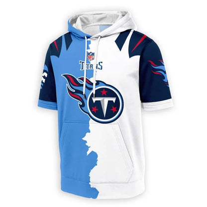 LIMITED EDITION - NEW CUSTOMIZED NFL31 TST TENNESSEE TITANS SHORT SLEEVE HOODIE T-SHIRT
