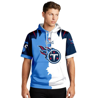 LIMITED EDITION - NEW CUSTOMIZED NFL31 TST TENNESSEE TITANS SHORT SLEEVE HOODIE T-SHIRT