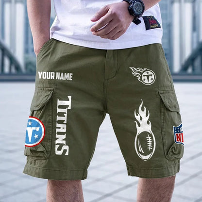 [SPECIAL OFFER] NEW CUSTOMIZED NFL31 TST TENNESSEE TITANS CARGO SHORTS