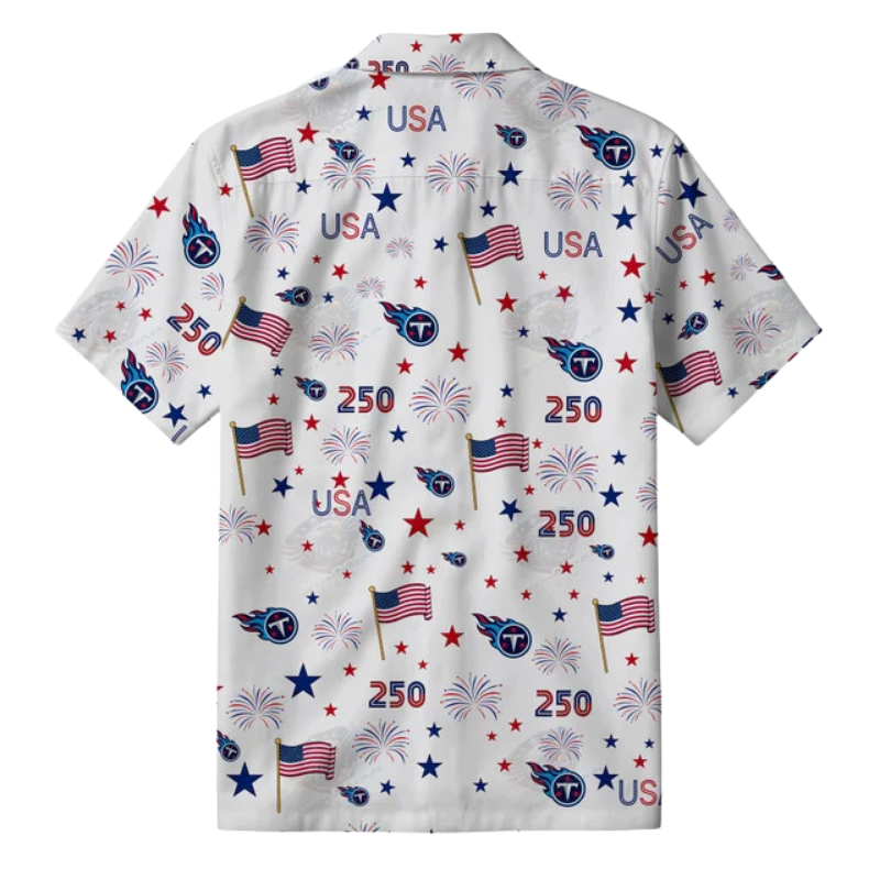 LIMITED EDITION - NEW CUSTOMIZED NFL31 TST TENNESSEE TITANS PATRIOTIC 250 USA HAWAIIAN SHIRT