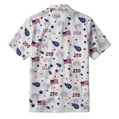 LIMITED EDITION - NEW CUSTOMIZED NFL31 TST TENNESSEE TITANS PATRIOTIC 250 USA HAWAIIAN SHIRT