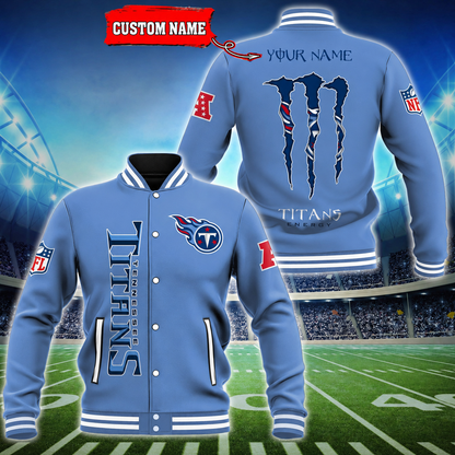 LIMITED EDITION - NEW CUSTOMIZED NFL31 TST TENNESSEE TITANS SATIN VARSITY & BASEBALL JACKET