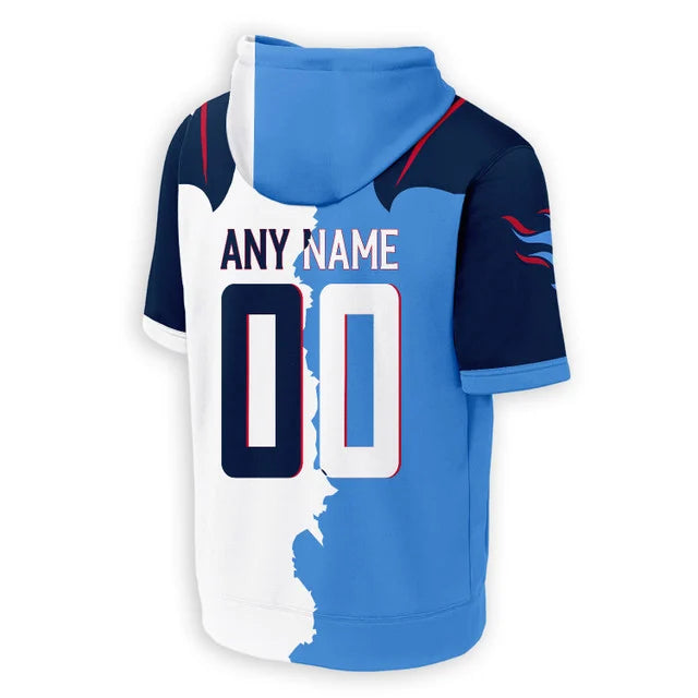 LIMITED EDITION - NEW CUSTOMIZED NFL31 TST TENNESSEE TITANS SHORT SLEEVE HOODIE T-SHIRT