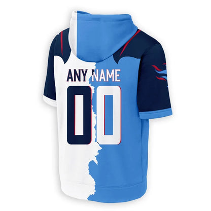 LIMITED EDITION - NEW CUSTOMIZED NFL31 TST TENNESSEE TITANS SHORT SLEEVE HOODIE T-SHIRT
