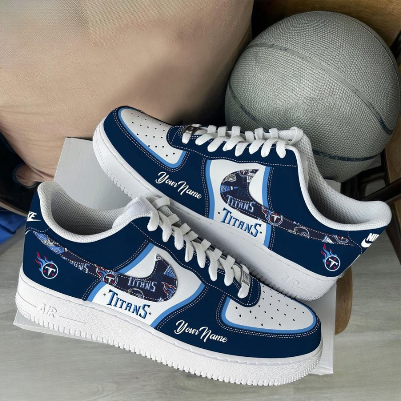 LIMITED EDITION - NEW CUSTOMIZED NFL31 TST TENNESSEE TITANS AF1 SNEAKERS