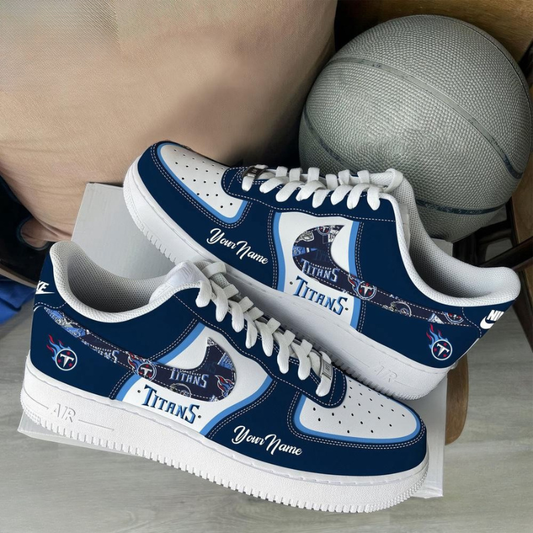 LIMITED EDITION - NEW CUSTOMIZED NFL31 TST TENNESSEE TITANS AF1 SNEAKERS