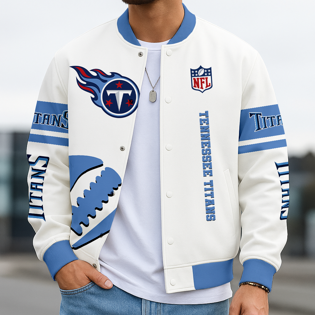 LIMITED EDITION - NEW CUSTOMIZED NFL31 TST TENNESSEE TITANS BASEBALL JACKET