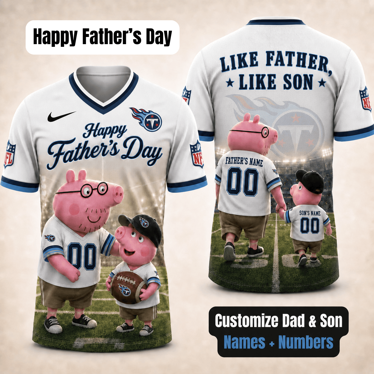[FATHER'S DAY] NEW CUSTOMIZED NFL31 TST TENNESSEE TITANS FOOTBALL JERSEY