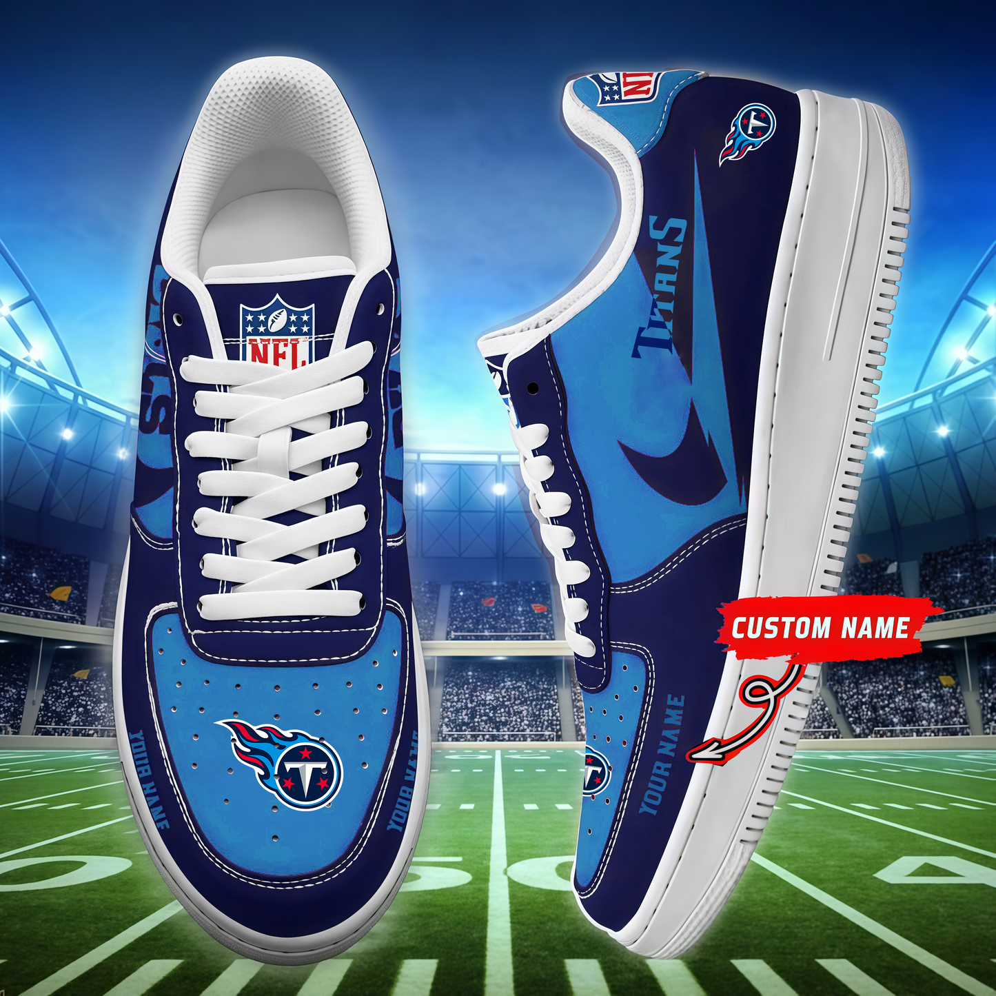 [SPECIAL OFFER] NEW CUSTOMIZED NFL31 TST TENNESSEE TITANS AF1 SNEAKERS