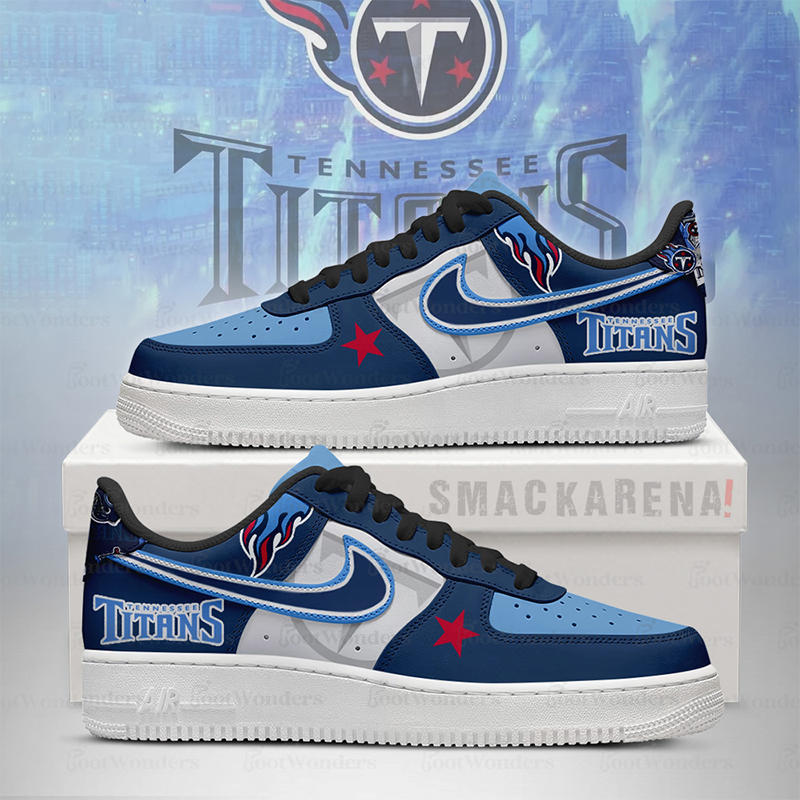 LIMITED EDITION - NEW CUSTOMIZED NFL31 TST TN TITANS AF1 SNEAKERS