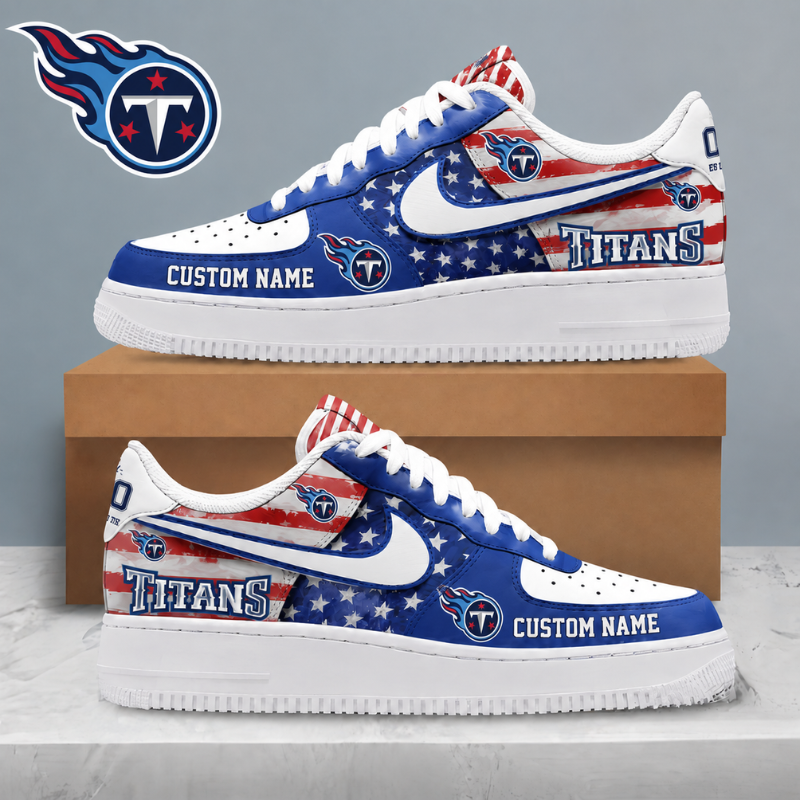 [SPECIAL OFFER] NEW CUSTOMIZED NFL31 TST TENNESSEE TITANS AF1 SHOES